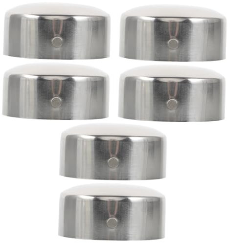 jojofuny 6 Pcs Handrail Tube Accessories End Caps for Hand Rails Handrail Fitting Handrail Ends Handrail End Cap Universal Stair Rail Cap Hole Plugs Kit Deck Handrail Bar Stainless Steel