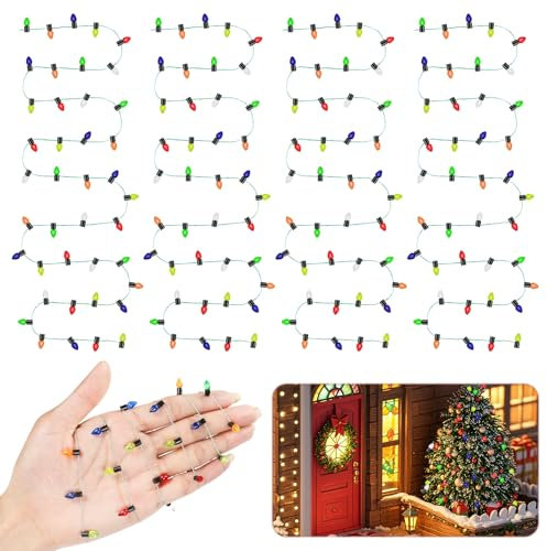 Wichtel Lichterkette Miniatur,4M Wichtel Zubehör Lichterkette Miniatur Lichterkette Wichtel Zubehör Weihnachten Weihnachten Lichterkette Puppenhaus Zubehör Wichteltür Zubehör