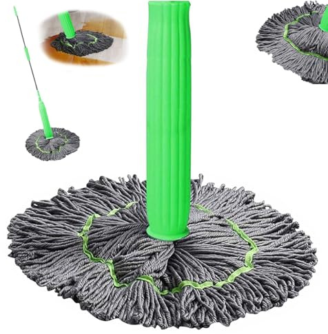 Ukisisi Dehydration Mop，twist Mop，handled Dehydrated Mop，2-in-1 Twist Mop，2 In 1 Dehydrated Mop, Self-wringing Twist Mops for Floor Cleaning，Highly Absorbent Microfiber