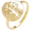 Bague arbre de vie acier inoxydable or ou argent pour femme fait main cadeau anniversaire, noel, fête des mères (Or, 62 (US 10))