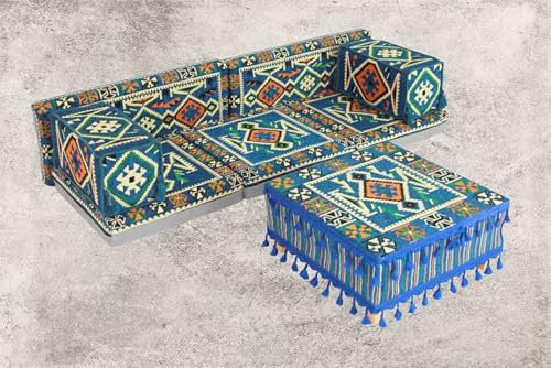 Arabisches Sofa, Kelim, Orientalische Sitzsofa, Sark Kösesi, Osmanlisches Sitz, Orientalische Sitzkissen, Sitzkissen, Boden Sofa