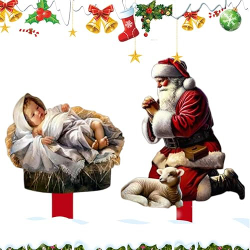 Genérico Weihnachtskrippe für den Außenbereich, Weihnachtsmann-Dekoration für Hof, Krippe für den Hof, Jesus-Krippe außerhalb des Weihnachtsschmucks für Hof und Garten