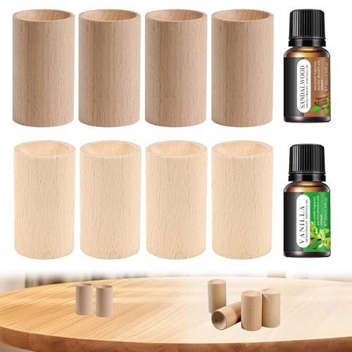 8 Stück Diffusor Holz Für Ätherische Öle, Defuser Holz, Essential Oil Diffuser Geeignet für Autos, Konferenzräume, Wohnungen und Büros, Sind Zwei Flaschen Aromaöl Enthalten