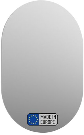 BadeDu Esla Spiegel – 50 x 75 cm, Grau, Moderner ovaler Spiegel