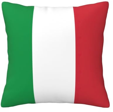 HDSKFNS Dekorative Kissenbezüge mit italienischer Flagge, quadratisch, für Sofa, Wohnzimmer, Schlafzimmer, Ferienhaus
