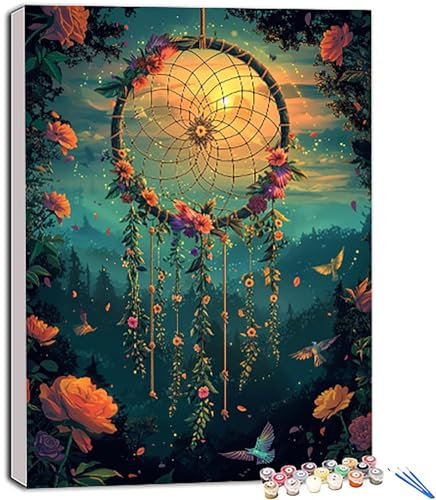 Malen Nach Zahlen Blume, TraumfäNger Malen Nach Zahlen Erwachsene Groß XXL 100x135 cm, DIY Malen-Nach-Zahlen für Anfänger Farbe Acrylfarbe Set für Zimmer Deko Aesthetic, Geschenke, Ohne Rahmen X-289