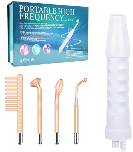 High Frequency Wand, High Frequency Facial Wand Stick 4-in-1 High Frequency Wand for Hair Growth Hair Frequency Wand Facial Machine Used to Wrinkles, Dark Circles, Freckles and Hair Regrowth