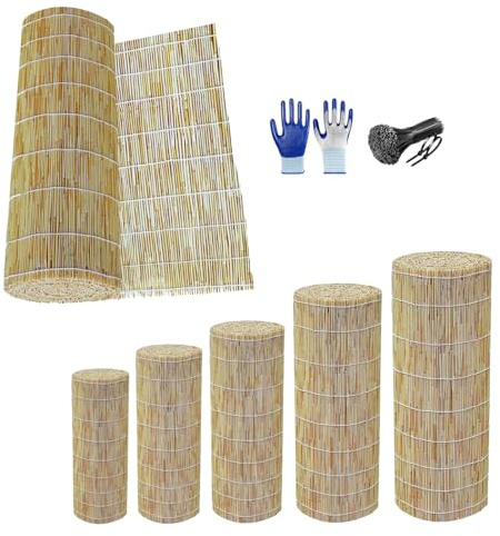 Generisch Bambus-Zaun Schilfrohrmatte, Sichtschutz Balkon 50 55 60 65 70 80 90 100 110 120 130 140 150 160 170 180cm Bambus Matten Outdoor Sichtschutzzaun Sonnenschutz Gartensichtschutz(130x300cm)