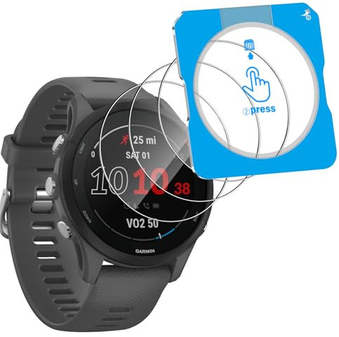 Vanrain Verre Trempé pour Garmin Forerunner 255 46mm, 3 Pièces Protection D'écran Film Avec Outil d'alignement Automatique, 9H Dureté Haute Définition Sans Bulles Résistant aux rayures
