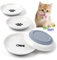 Cat Bowls Ceramic Cat Food Bowl - 4 Shallow Kitten Bowls, Whisker Fatigue Cats Dishes for Wet Dry Food and Water, 15cm Wide Pet Feeding Plates for Cats and Dogs, Non-Slip Base, with 4 Cute Spring Toys