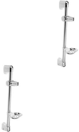 VILLCASE 2pcs Adjustable Shower Slide Bar Wall-Mounted Soap Dish for Bathroom Unit