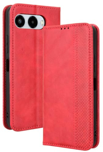 BAILI Lederhülle für T-Mobile T Phone 3 5G Hülle, Tasche Cover Etui Handyhülle für T-Mobile T Phone 3 5G, Rot