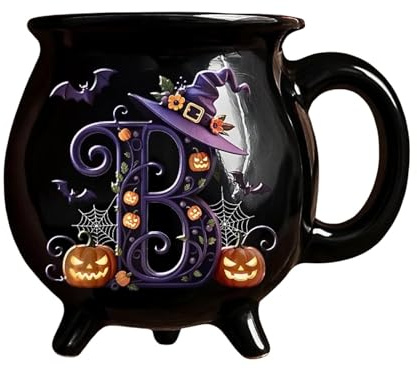 Tazza da caffè con calderone di Halloween, tazza da caffè personalizzata di Halloween, tazza da caffè in ceramica, tazza da caffè personalizzata per donne, ragazze, bestie, sorelle, regali di