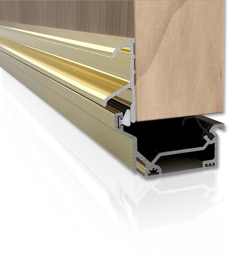 STORMGUARD 04SR3580920G Dry X Winterbar Threshold Seal and Rain Deflector – Durable Aluminium Door Weatherbar for Rain, Wind and Draft Protection – Gold Effect Aluminium – 920mm