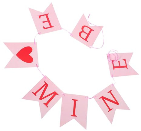 Angoily Be Mine Banner für Valentinstag und Verlobung Wetterfestes Outdoor Banner mit Herzdesign Einfache Montage Romantische Dekoration für Hochzeit Jahrestag Party Vielseitig Einsetzbar