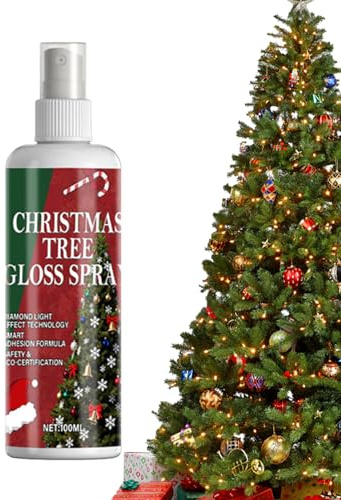 Christmas Tree Spray - Natural Shine Enhancer | 100ml Brightening Home Decor Spray with Shimmer Effect | Ideal for Indoor, Winter, Holiday, Home, Office, , Wreaths, Wedding