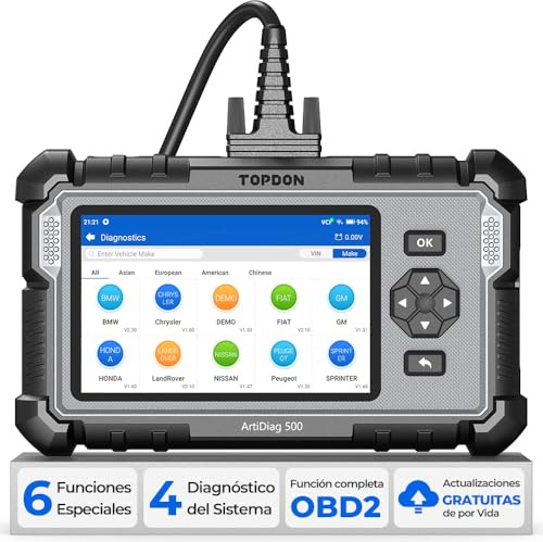 TOPDON AD500 OBD2 Diagnostica Auto per 4 sistemi motore ABS SRS cambio | 6 Funzioni Speciali, Reset Olio/ETS/SAS/TPMS/BMS/Freno, Strumento di diagnostica auto,Aggiornamento gratuito a vita