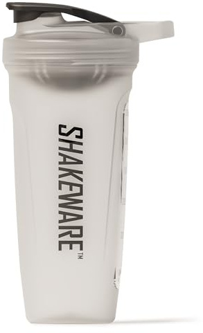 SHAKEWARE Protein Shaker Bottle 850ml, Snap-Fit Agitator, Clear | Snap-Fit Agitator For Smooth Lump-Free Mixes, Leak-Proof BPA-Free Gym Shaker With Measuring Scale For Everyday Use
