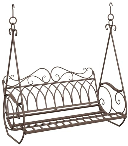 vidaXL Schaukelbank Stahl 112 x 60 x 126,5 cm Antikbraun