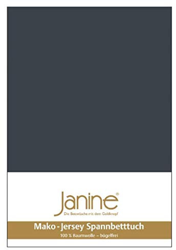 Janine Spannbetttuch 5007 Mako Jersey 180/200 bis 200/200 cm Titan Fb. 78