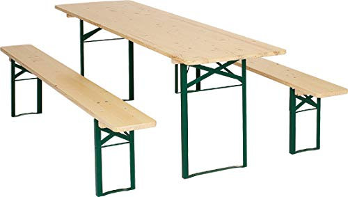 Kunibert Bierzeltgarnitur Biergartengarnitur 1 A Brauereiqualität 67er Tischbreite67cm Farbe:Natur Länge 220cm