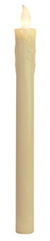 2er-Set LED Stab-Kerze Pressevon Star Trading, LED-Kerze, Kerzenlicht warmweiß für Kerzenleuchter, batteriebetriebene Weihnachtsdeko aus Kunststoff in Champagner, Höhe: 25 cm