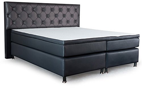 Inter Boxspringbett Turin 180x200 cm Kunstleder Anthrazit