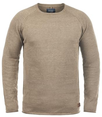 Blend BHJohn Herren Strickpullover Feinstrick Pullover mit Rundhalsausschnitt