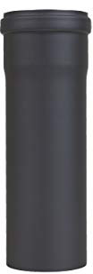 LANZZAS Pelletrohr 250 mm Verlängerung - im Durchmesser 80 mm - Farbe: schwarz-metallic - inklusive Silikon-Dichtring