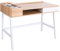 HOMCOM Mesa de Ordenador 80x53 cm Escritorio con 6 Compartimentos Estante Abierto y Cajón de Almacenaje para Oficina Despacho Estudio 100x55x81,5 cm Roble y Blanco