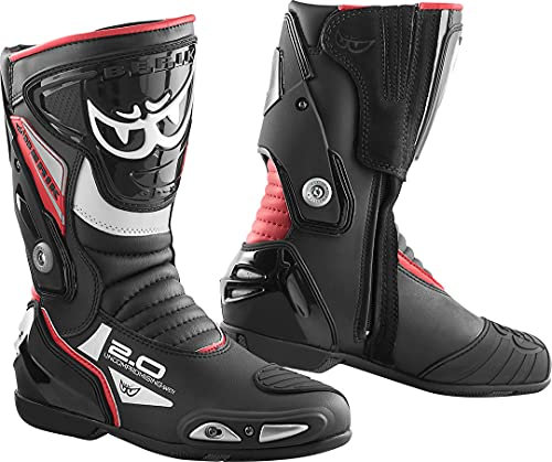 Berik Shaft 2.0 Stivali Moto, nero/rosso, 40