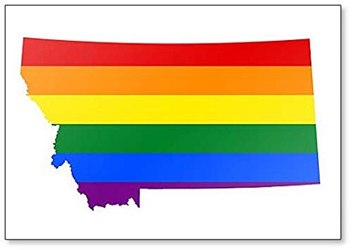 Kühlschrankmagnet Montana mit LGBT-Flagge