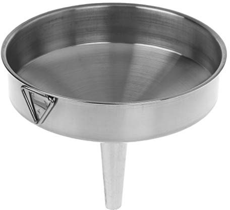 KOFUN Imbuto pratico in acciaio inox bocca larga riempimento liquido olio di vino imbuto cucina casa strumenti da appendere 16 cm