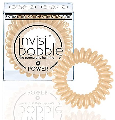 Invisibobble Power Haargummi To Be Or Nude To Be, 3x Spirale creme Mädchen, Damen und Herren, Extra stark, Designed im Herzen Münchens, Beige, 3 Stück (1er Pack)