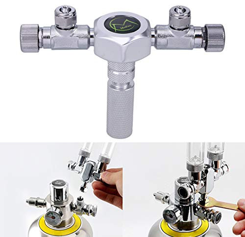 POPETPOP Aquarium CO2-Verteilerregler Verteiler-Aquarium-Luftstromregelventil-Anschlüsse CO2-Metall-Inline-Schläuche