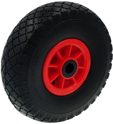 HRB PU Sackkarrenrad, Vollgummireifen mit Kugellager und verzinkter Stahlfelge, pannensicher Sackkarenreifen, Vollgummi Ersatzrad Sackkarre, 100 Kg Traglast pro PU Rad