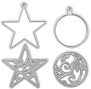 DECO Stanzschablone La Little Sterne/Kugeln Weihnachten stahl