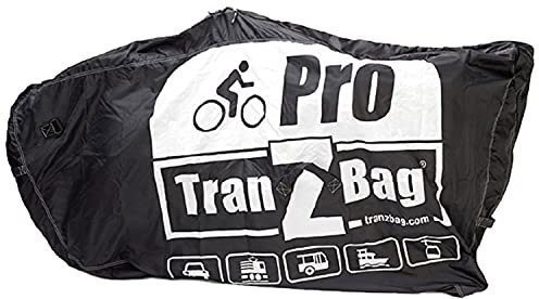 TranZbag PRO Fahrrad Transporttasche, Transportschutz für 26 bis 29+ Laufräder (faltbar, minimales Packmaß, Schultertragegurt, universell einsetzbar, Doppel-Reißverschluss), Schwarz