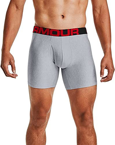 Under Armour Herren Tech 6in 2 Pack, schnelltrocknende Boxershorts, komfortable Unterwäsche mit enganliegendem Schnitt im 2er-Pack