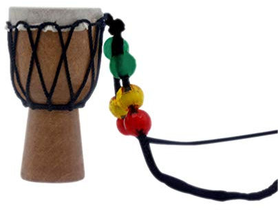 Afrikanische Trommel Halskette Holz Instrumentenhalsketten Djembe Trommel für Dekoration und Geschenke (Zufälliger Stil)