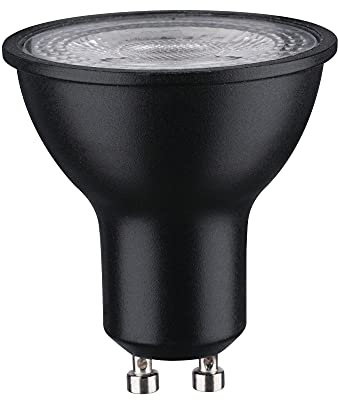 Paulmann Lámpara reflectora LED 28754 RAL9004, 7 W, regulable, negro mate, luz efectiva, blanco neutro, 4000 K, GU10