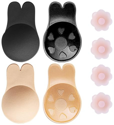 MELLIEX 2 Paia Reggiseno Adesivi Invisibile Push Up Silicone Reggiseno Senza Spalline Riutilizzabile Reggiseno Appiccicoso da Donna