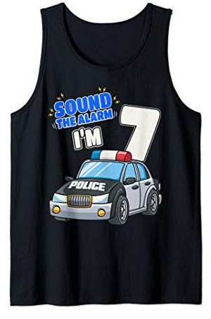 Kinder-Polizeiauto 7 Geburtstag 7 Jahre Polizist Offizier Tank Top