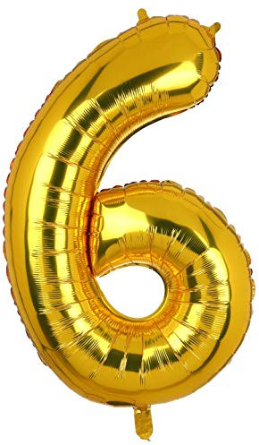 100 CM Groß Gold Zahl 6 Folienballon Luftballon Folien Mylar Riese MäDchen Helium Luftballons Geburtstag Party Deko Lieferungen Baby