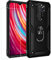 Joytag kompatibel Coque Redmi Note 8 Pro,Etui + Film de Verre trempé magnétique Support Armure Robuste Antichoc Silicone TPU 360 degré Cas de téléphone de Voiture Bumper-Noir