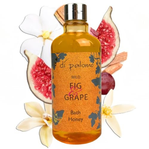 Di Palomo Wild Fig & Grape Bath Honey 360ml - Bath Oil & Bubble Bath Blend Shower Gel with Moisturising Skin Care Luxury Body Wash Relaxation Gift for Women Pamper Gifts for Her