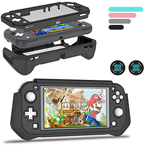 Coque de protection pour Nintendo Switch Lite, protection complète Switch Lite, TPU absorption des chocs et anti-rayures pour Nintendo Switch Lite avec protection d'écran intégrée et capuchons pour
