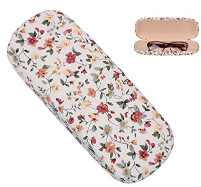 HsentimenH Hartschalen Brillenetui Damen Floral Tragbar Box aus Blumenstoff Blumen Sonnenbrille Sonnenbrillen/Brillen/Lesebrillen/Damenbrillen/Brillenetui, Mehrfarbig, 16,5 x 6,5 x 3,5 cm, (125H0061)
