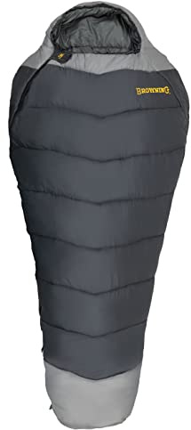 Browning Camping Denali -30° Mummy Sleeping Bag, Charcoal/Gray