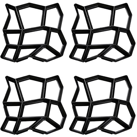 Randaco 4 Stück Betonform Gehweg Form Kunststoff Pflasterform DIY Gießform für Garten Plastikformen Außenbereich für Beton Gehwegplatten,Terrassenplatten, Pflastersteine 43x43x4cm